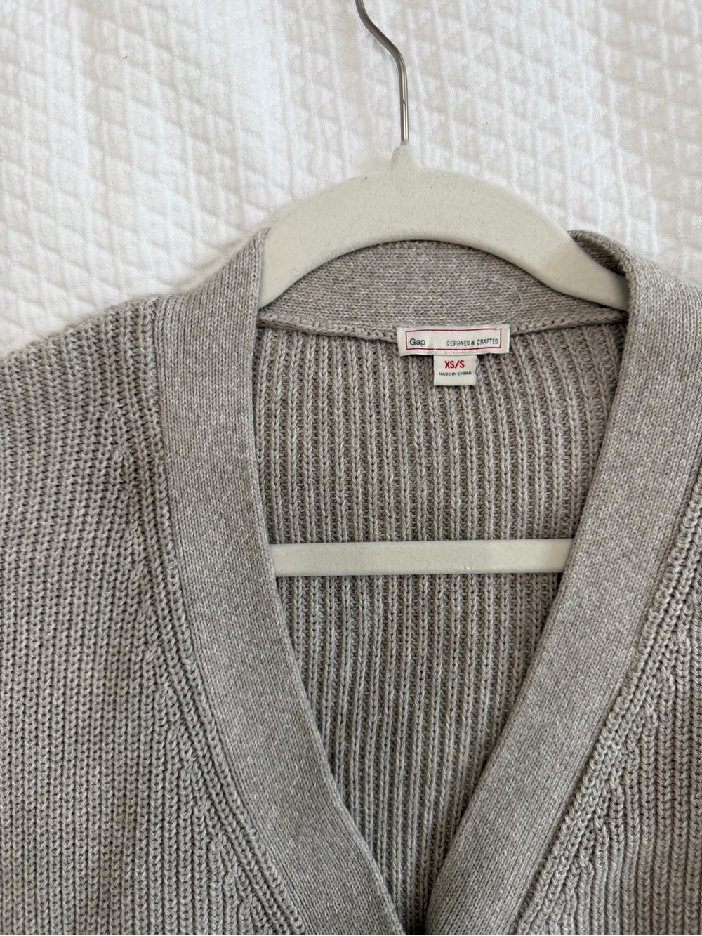 GAP Women's Heather Gray Ribbed Open-Front Cardigan